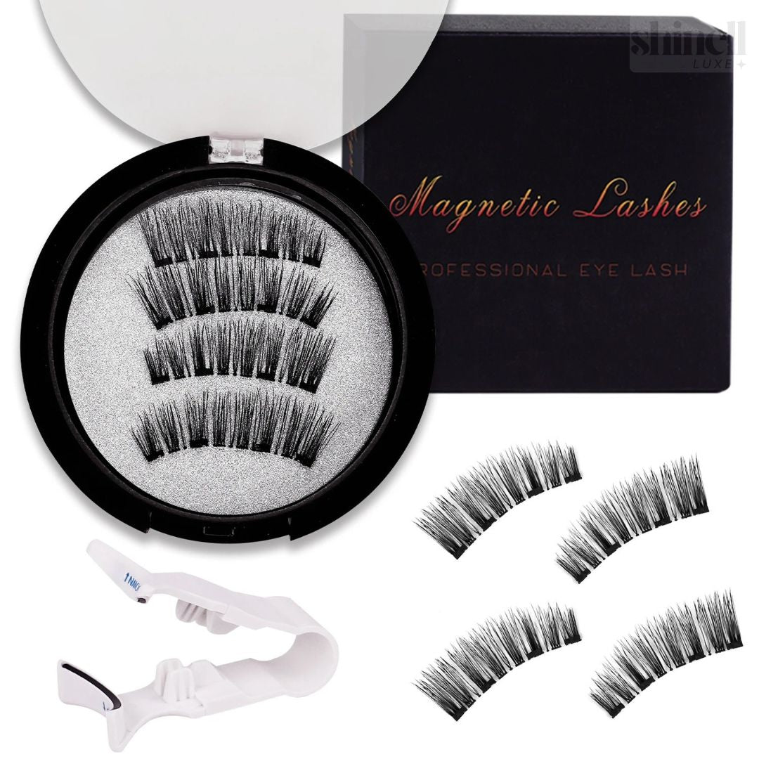 Magnetic Eyelashes, Reusable Dual Magnetic Eyelashes Soft 3D Fake Lashes Extension with Tweezers, Natural Look Eyelashes Set