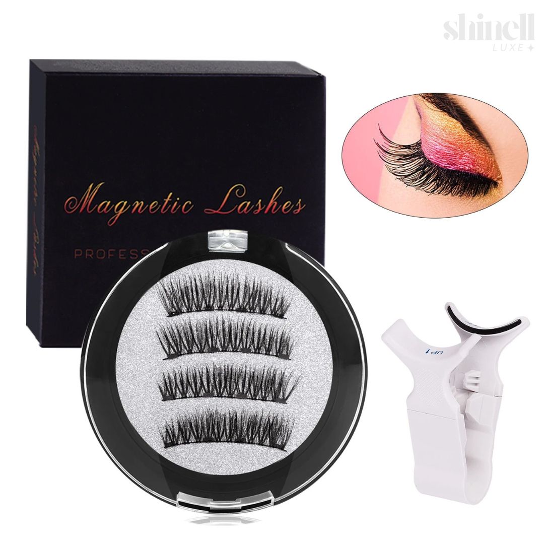 Magnetic Eyelashes, Reusable Dual Magnetic Eyelashes Soft 3D Fake Lashes Extension with Tweezers, Natural Look Eyelashes Set