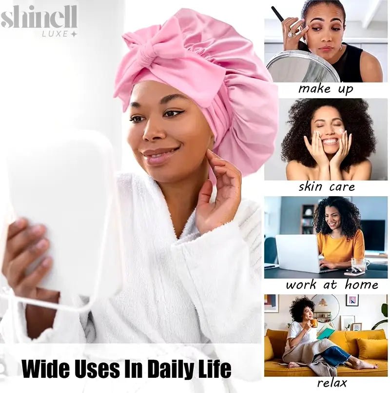 Belle Silk Night Bonnet - SHINELL - LUXE.COM