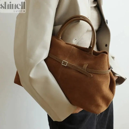 Élégance Leather Tote Bag - SHINELL - LUXE.COM